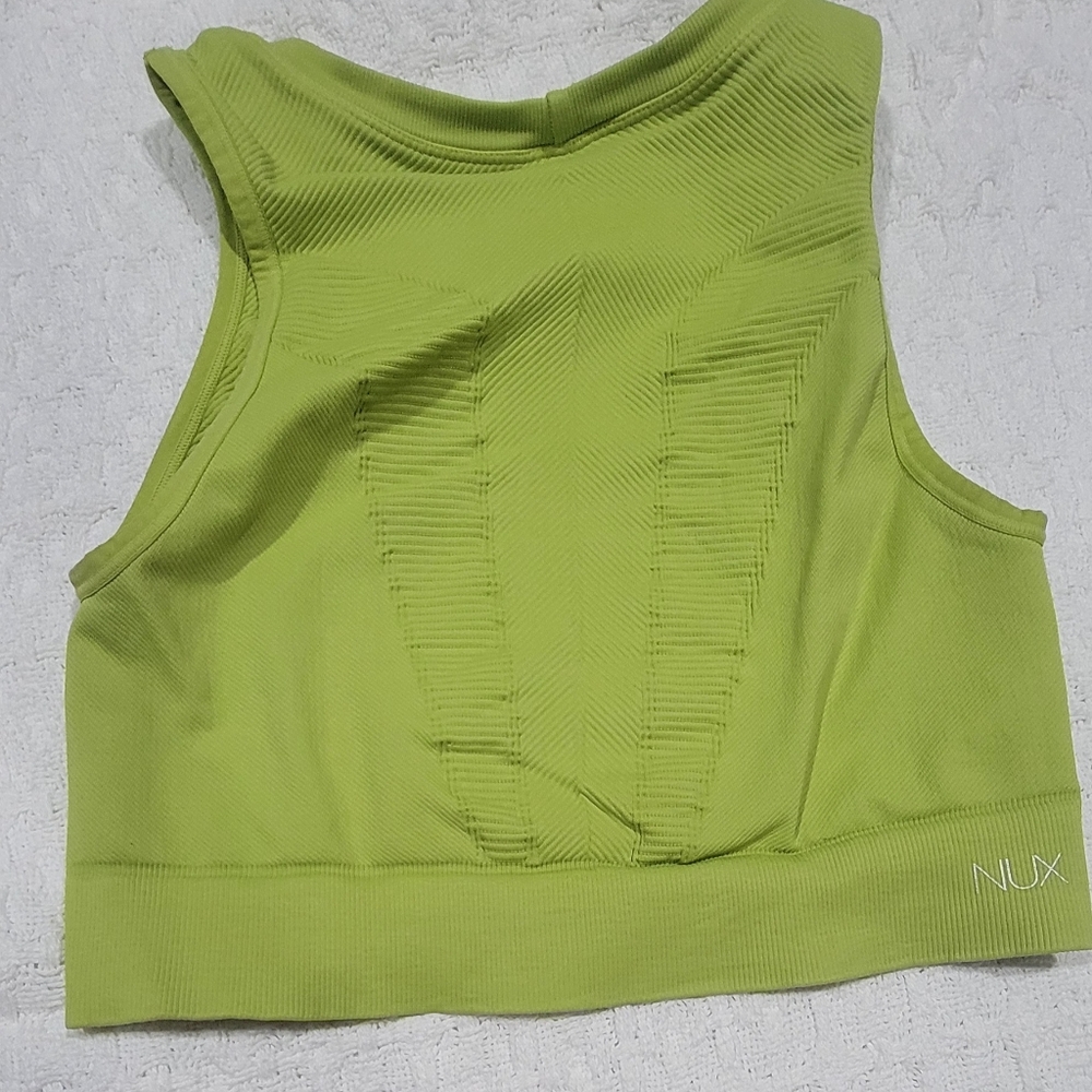 Brand new NUX Green Ribbed Crop Tank Top and leggins
